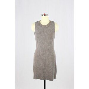 Aritzia WILFRED FREE Dunes GD Grey Ribbed Jersey Bodycon Mini Dress, Size S